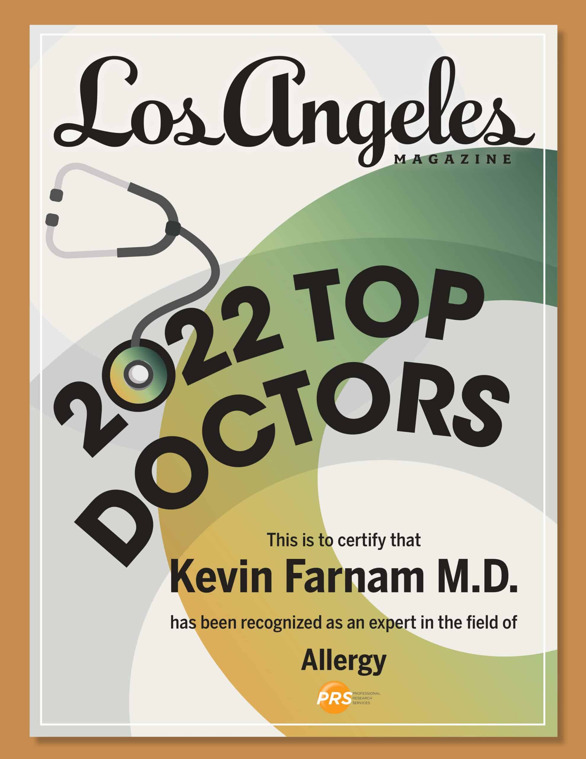 Los Angeles Magazine Top Doctor 2022